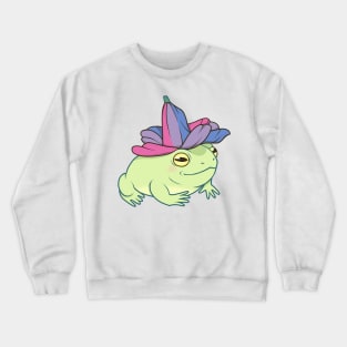 Bisexual Pride Flower Frog Crewneck Sweatshirt